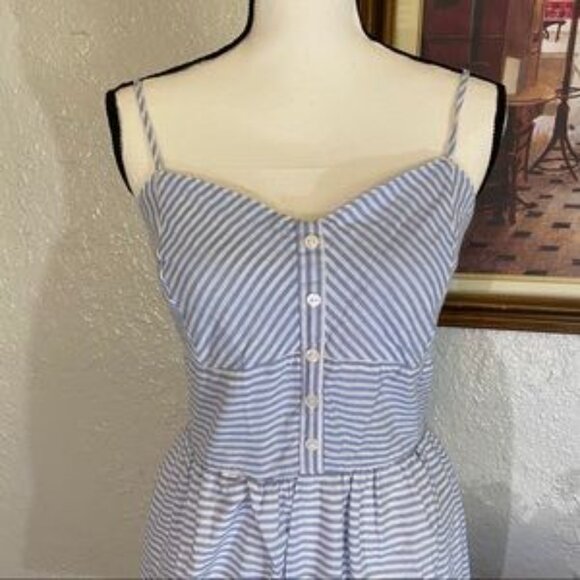 Love Notes Blue Striped Dress Size M - Picture 2 of 5